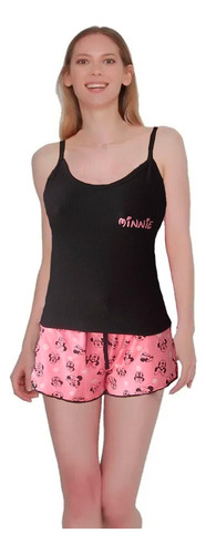 Pijama Short Para Mujer Playera Tirantes Minnie Mouse Disney