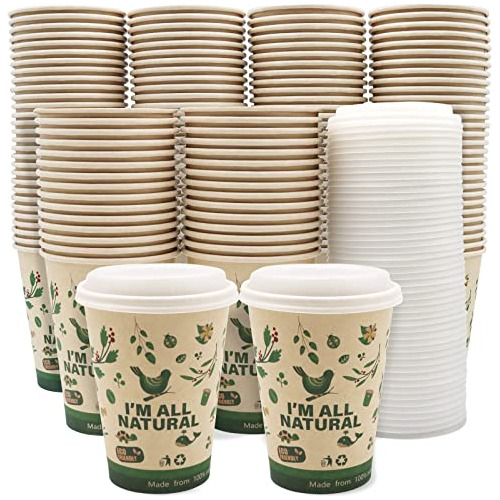 Hapray Paquete De 100 Tazas De Café De Papel Compostables De