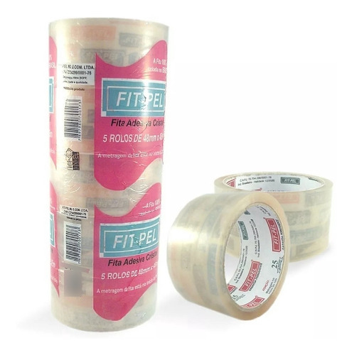 5- Fitas Adesivas Durex Transparente 48mm X 45m Pacote.e. Cor Fita Adesiva Transparente Fita Adesiva Transparente