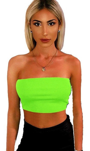 Top Tubo Verde Fluo Sexy Tank Top Importado