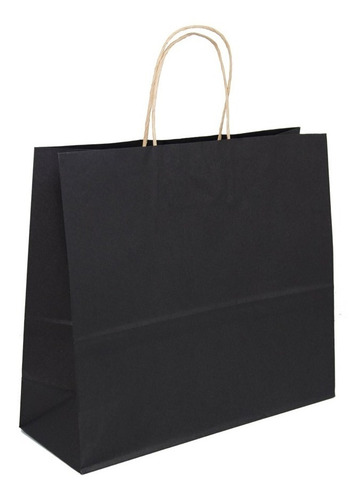 Sacola Papel Kraft Preto 32x30x12 100 Unidades