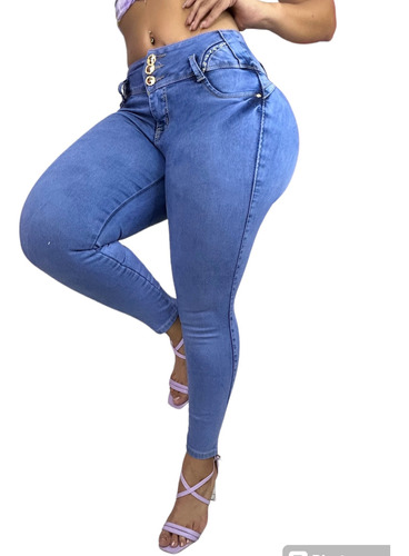 Jeans Dama Ajustable Push Up Levanta Pompa Mezclilla