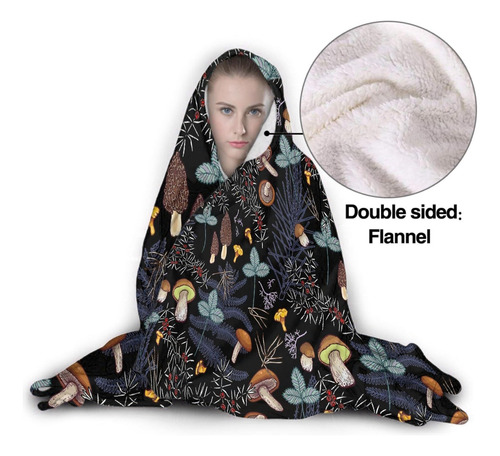 Manta Con Capucha De Setas, Regalos De Setas Para Mujeres, F