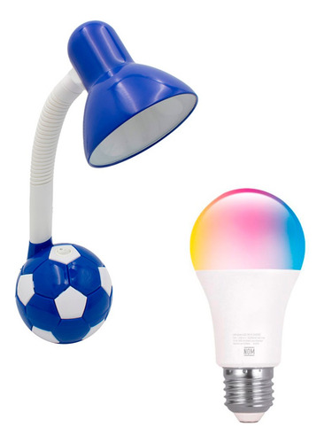 Lampara De Escritorio Con Foco Smart Balon Azul Para Niño