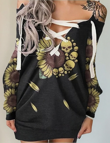 Vestido Escote En Sudadera Ropa Mujer De La S A La 2xl Nuevo