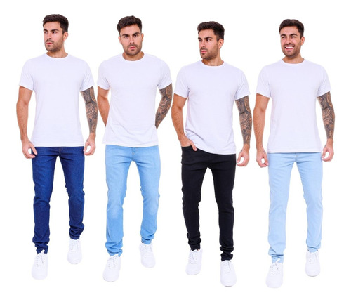 Kit  4 Calça Jeans Masculina Skinny Direto Da Fábrica