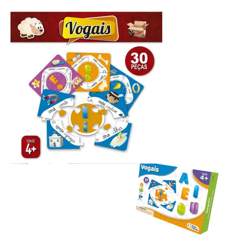 Brinquedo Pedagógico Alfabetização Jogo De Aprender Vogais