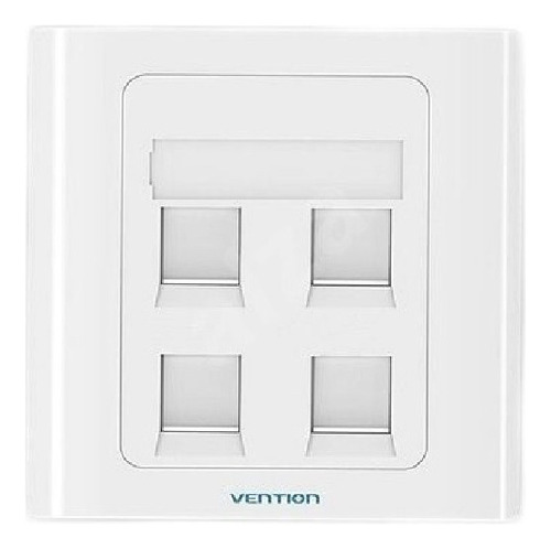 Faceplate Frente 4 Cuatro Puertos Tapa Bastidor Rj45 Vention Color Blanco