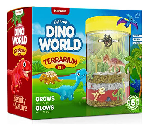 Kit De Terrario Iluminado Dino World Para Niños Con Luz Led