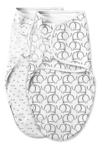 Swaddleme Luxe Easy Change Swaddle, Ellie Elephant/triangulo