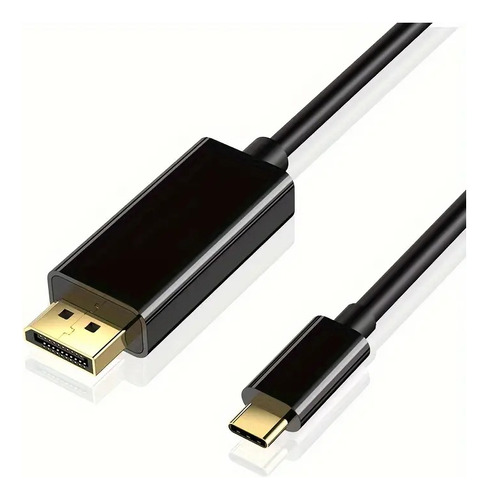 Cable Adaptador Usb-c 3.1 A Display Port Dp 1,8 Mts 4k 60hz Color Negro