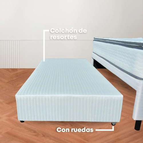 Imagen 3 de 8 de Base Marinera Somier 1 1/2 Plazas 90x190 Colchon April Color