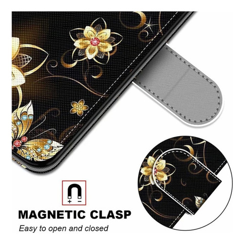 Cc Funda Tipo Cartera Para Nokia G10 Gold Butterfly,
