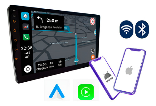 Multimídia 9' Android Carplay Sem Fio Wifi Rs-918br Pro Line