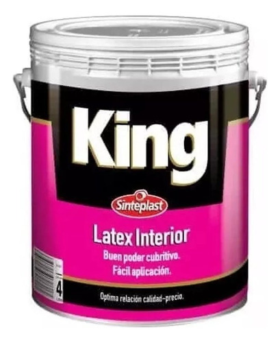 Pintura Latex King Interior Bco 10lt Sinteplast - Acabado Mate Color Blanco