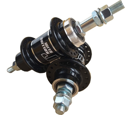Imagem 1 de 3 de Par De Cubos De Rolamento Viper 36f Roletado Bike Preto