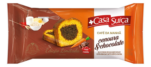 Bolo Casa Suíça Café da Manhã de cenoura e chocolate em pacote 250 g