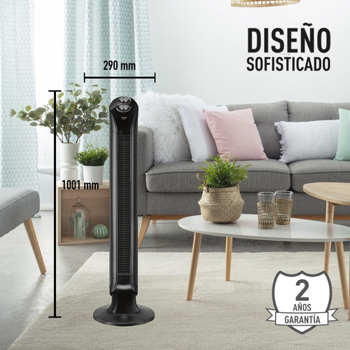 Ventilador De Torre T-fal Eole Infinite Negro Con Temporizad