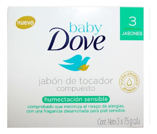 Jabon Dove Baby Humectación Sensible X 3und