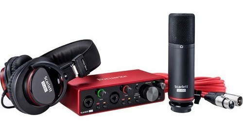 Kit De Grabación Placa Mic Aur Focusrite Scarlett 2i2 Studio