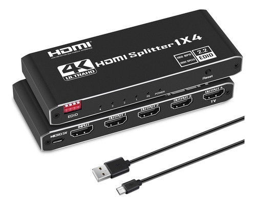 Splitter Hdmi Divisor Hdmi Utp 4k 3d Soporte Scalar 1x4