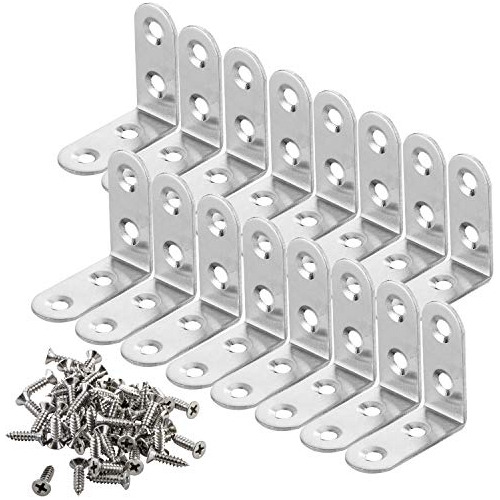 20 Pcs Stainless Steel Corner Brace Joint Right Angle L...