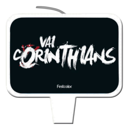 Vela Aniversário Festa Plana Topo Bolo Frase Vai Corinthians