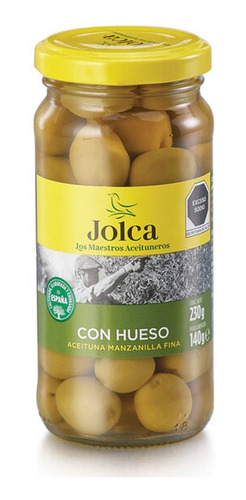 Aceitunas Verdes Con Hueso Gourmet Jolca Tarro 230g