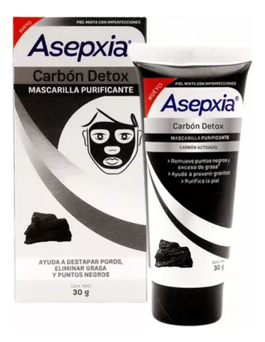 Asepxia Carbón Detox Mascarilla Purificante 30 G