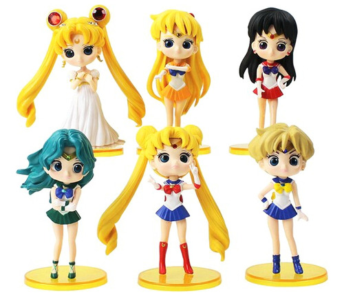 Colección De 6 Figuras De Sailor Moon 10cm