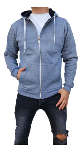 Campera Hombre Básica Friza Jogging Gris