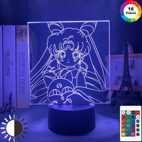 Sailor Moon 3d Lámpara De Luz Fordecor Anime Personajes Lámp
