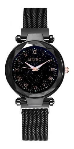 Reloj Para Mujer Cielo Estrellado Pulso Magnetico Negro