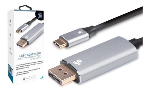 Cabo Adaptador 1.8m Usb C P/displayport Macho 4k 60hz - 5+