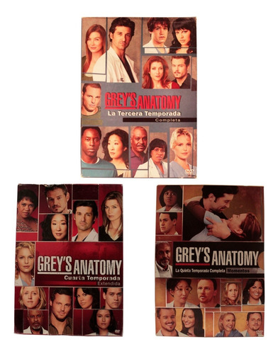 Dvd Original Grey's Anatomy Tercera Cuarta Quinta Temporadas