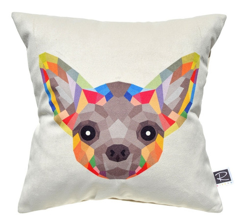 Imagen 1 de 3 de Cojín Decorativo Estampado Perro Chiguagua