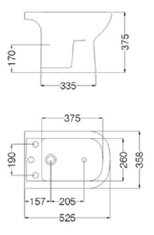 Imagen 4 de 9 de Juego Baño Bari Ferrum Inodoro Mochila Dual Bidet 3 Ag Tapa