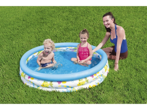 Imagen 2 de 3 de Pileta Inflable Bestway 51009 Fondo Del Mar 3 Aros 140 Lt