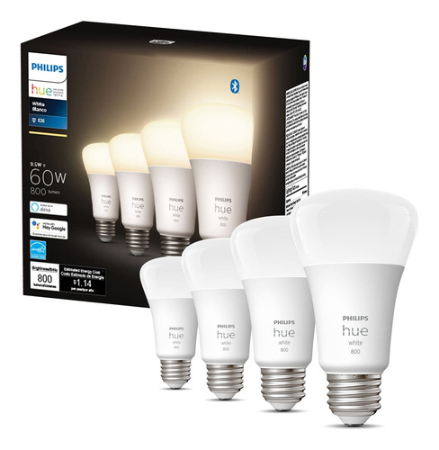 Bombilla Inteligente Philips Hue - 4  A19 476977 Cfh, Co Bbn