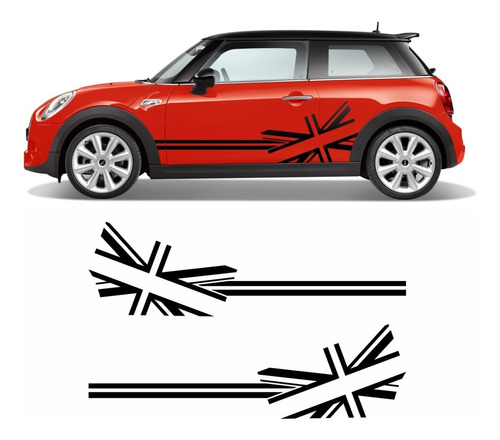 Adesivo Faixa Lateral Bandeira Inglaterra Mini Cooper Imp13