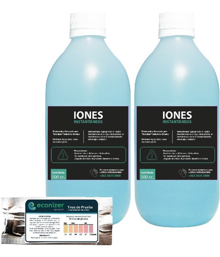 Imagen 1 de 6 de Pack 2 Unidades De Iones 500cc + 10 Test De Cobre Econizer