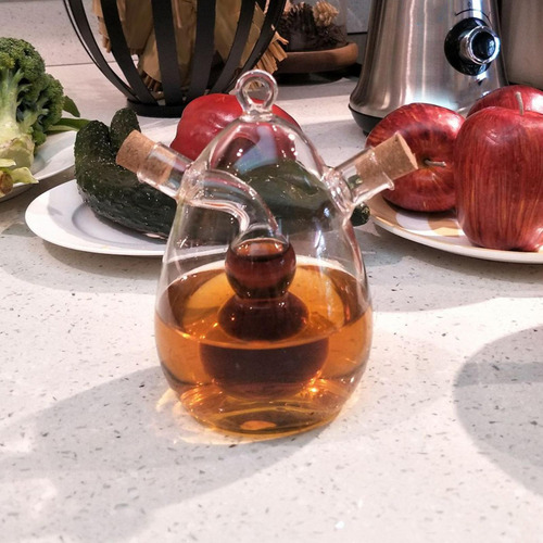 Botella De Aceite De Vidrio Con Dispensador De Tapones De