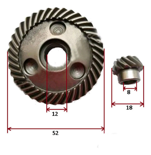 Piñon Y Corona Makita Amoladora 9564cv 9560cv 9561cv