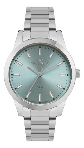 Relógio Technos Feminino Dress Prata - 2035ncy/1a Bisel Azul