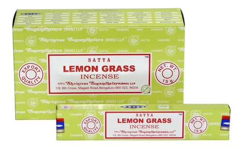 Sahumerios Satya Nag Champa - 10 Unidades Fragancia Lemongrass
