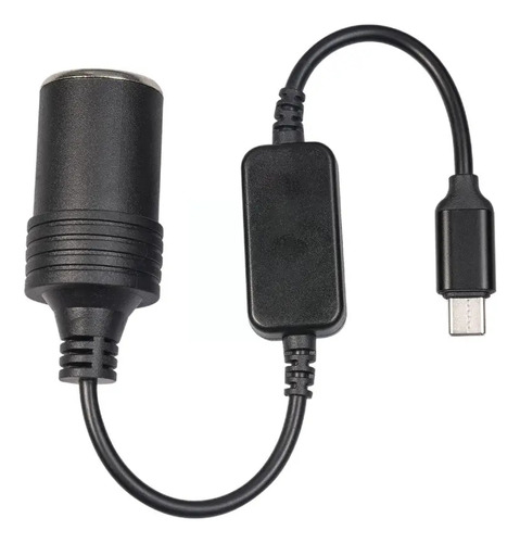 Convertidor Adaptador Cable Tipo C 5v A Cigarrera 12v Auto