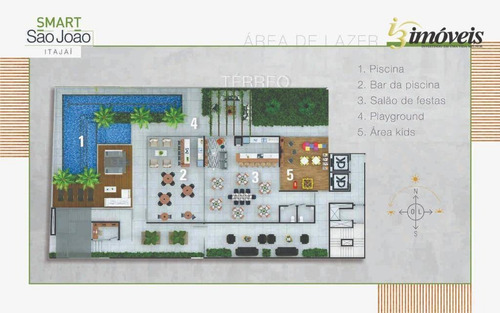 Imagem 21 de 22 de Smart São João - Apartamento Para Venda Com 2 Dormitórios, 1 Vaga No Bairro São João Em Itajaí - Sc - Ap2380
