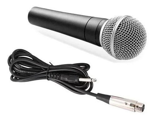 Microfone Dinâmico Profissional M58 Parecido Shure + Cabo