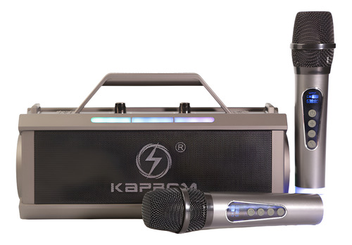 Caixa De Som Kapbom X32 120w Tws Rgb C/ 2 Microfones Sem Fio