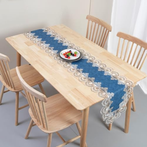 Camino De Mesa Vintage Encaje Bordado Floral 40 X 180 Cm
